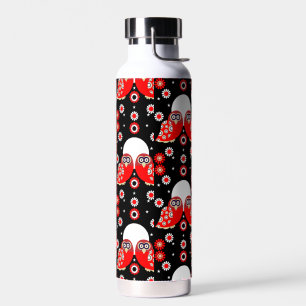 Folk Art Owl Water Bottle