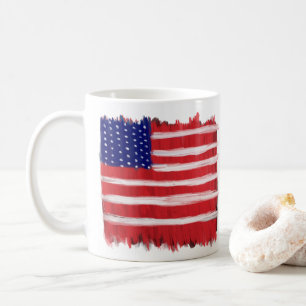 Folk Art Painted Flag Coffee Mug