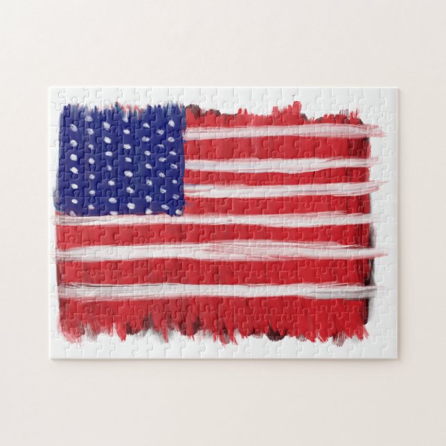 Folk Art Painted Flag Jigsaw Puzzle (Horizontal)