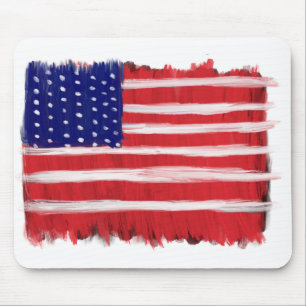 Folk Art Painted Flag Mouse Pad
