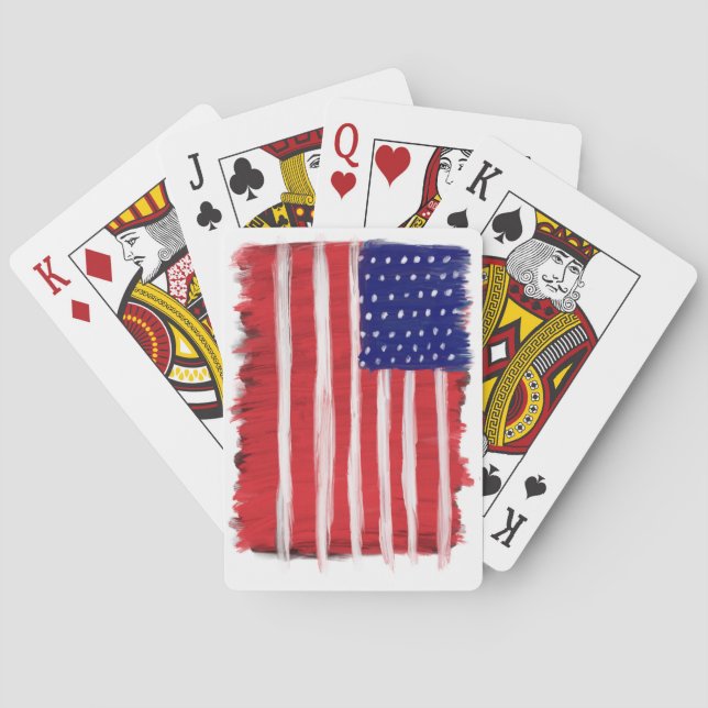Folk Art Painted Flag Playing Cards (Back)