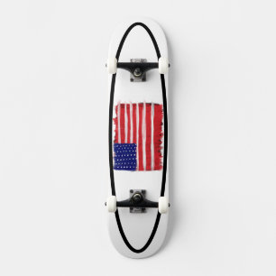 Folk Art Painted Flag Skateboard