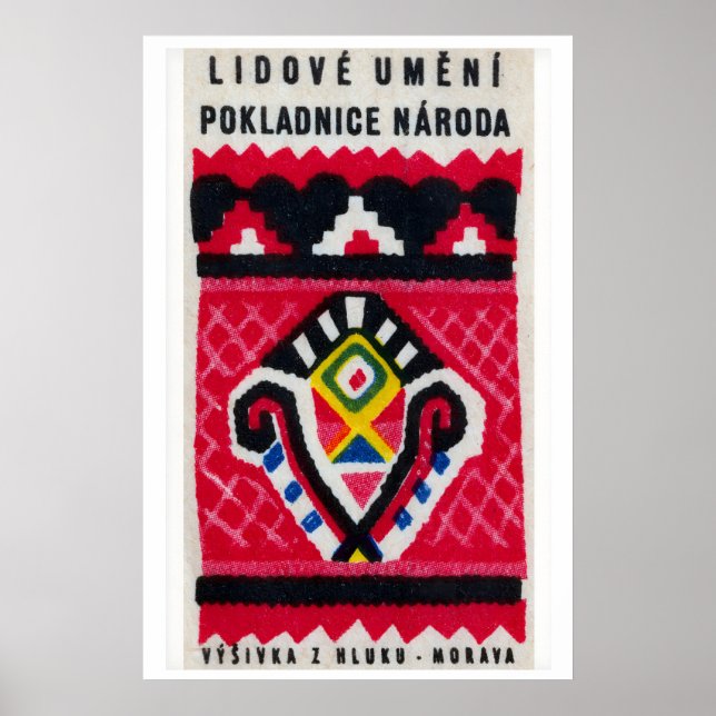 Folk Art Pattern - Matchbox Print - Czech Wall Art (Front)