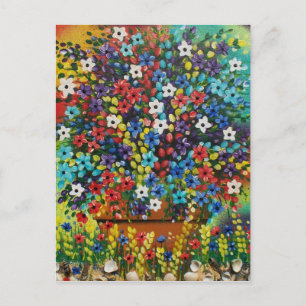 FOLK ART Potted Plant BY LORI EVERETT postcard