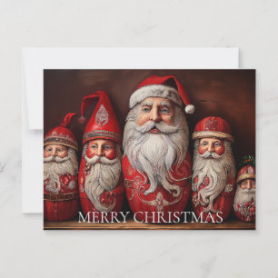 Folk Art Primitive Santa Claus Collectors Art Postcard