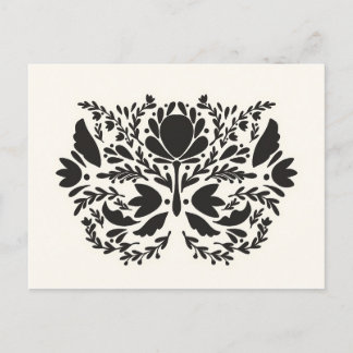 Folk Art Print Floral Print Scandinavian Postcard