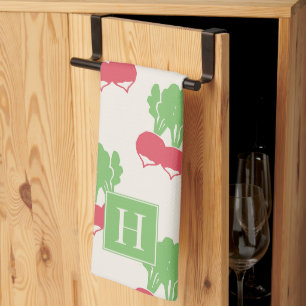 Folk Art Radish Scatter Tea Towel