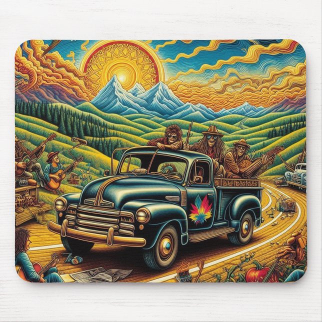 Folk Art Road Trip Mouse Pad (Front)