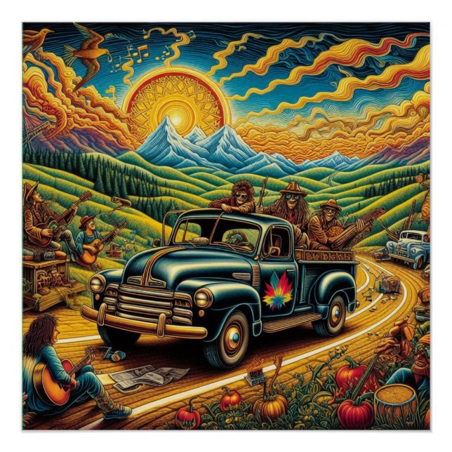 Folk Art Road Trip Poster (Front)