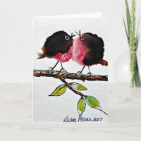 Folk Art Robin, Love, Painting Print