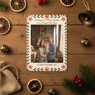 Folk Art Scandinavian Christmas Photo Holiday Card