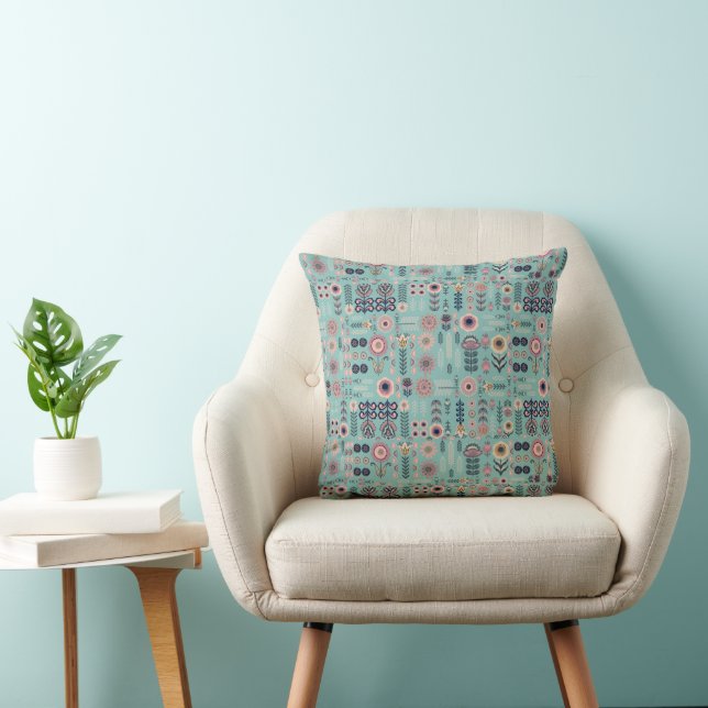 Folk Art Seamless Pattern Cushion (Chair)