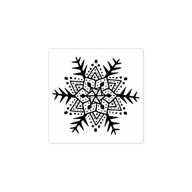 Folk art snowflake rubber stamp (Imprint)
