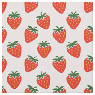 Folk Art Strawberry Scatter in Red & Green Fabric