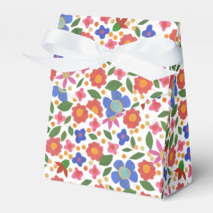 Folk Art Style Floral Mini-print Tent Favour Box