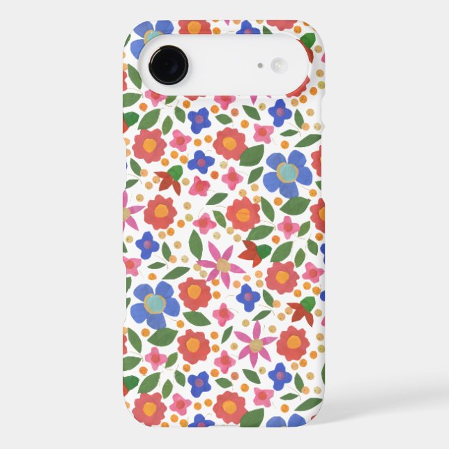 Folk Art Style Florals on White iPhone 6 Case (Back)
