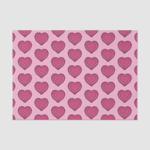 Folk Art style pink heart decorated Ornament Tissue Paper