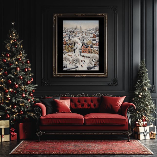 Folk Art Style Winter Scene Poster (Creator Uploaded)