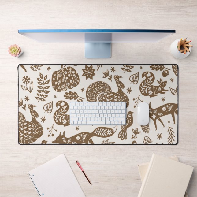 Folk Art Thanksgiving Desk Mat (Office 1)