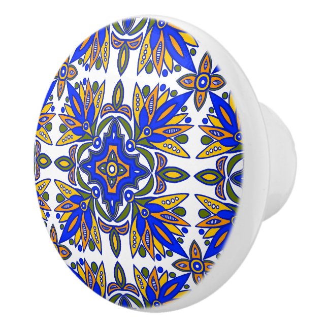 Folk Art Tile Ceramic Knob (Right)