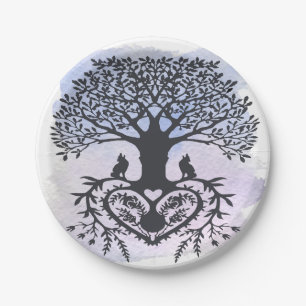 Folk Art Tree of Life Paper Plate