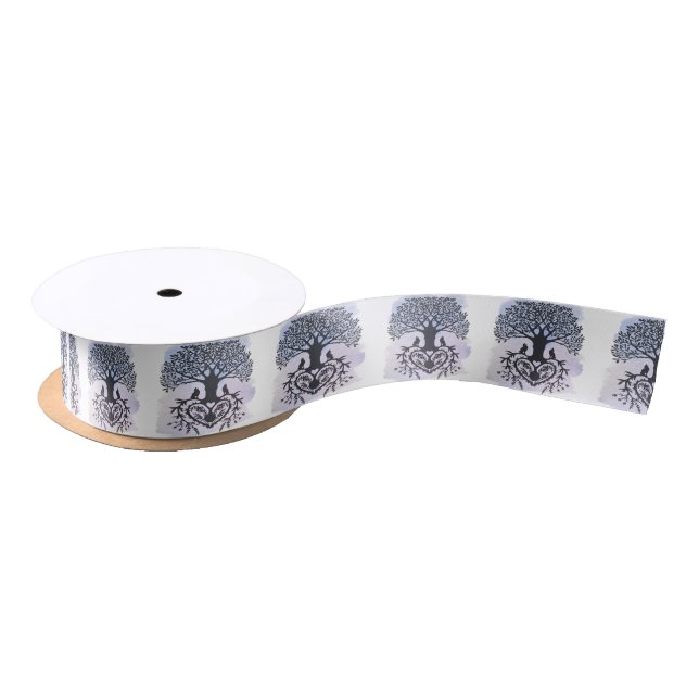 Folk Art Tree of Life Satin Ribbon (Spool)