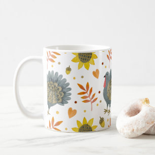 Folk Art Turkeys Coffee Mug