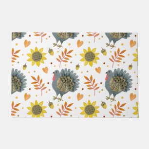 Folk Art Turkeys Doormat