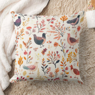 Folk Art Turkeys – Nature Inspired Autumn 2 Cushion