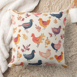 Folk Art Turkeys – Nature Inspired Autumn 4  Cushion
