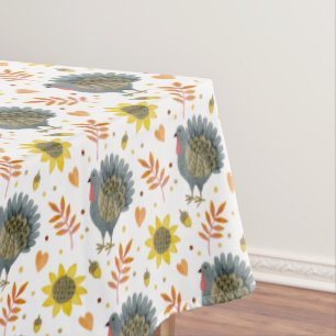Folk Art Turkeys Tablecloth