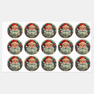 Folk Art Vintage Santa Claus Style Labels
