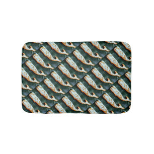 folk art whales bath mat