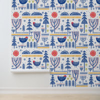 Folk Art Winter Bird Pattern