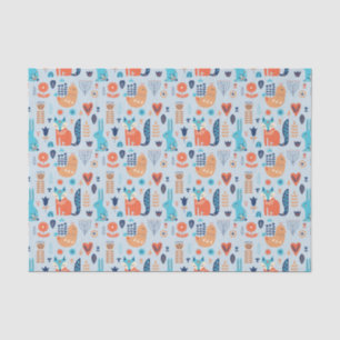 Folk Art Woodland Animal Pattern Tissue Paper