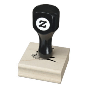 Folk bird, swallow tail bird, small flying bird rubber stamp