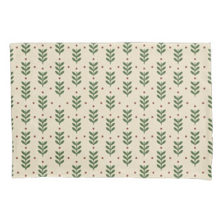 Folk Botanical Leaves Seamless Pattern Pillowcase