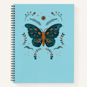 Folk Butterfly Custom Notebook – Add Text & Colour