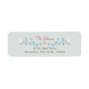 Folk Christmas Cheer Return Address Label