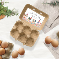 Folk Colourful Family Farm Chicken Egg Carton