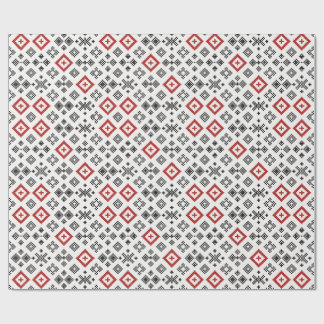 Folk Cross Stitch Seamless Pattern Wrapping Paper