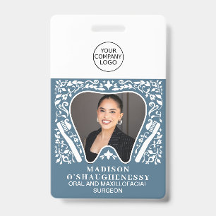 Folk Dentist logo Modern Business Photo ID Badge