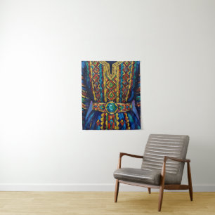 folk design creation with full of colours tapestry