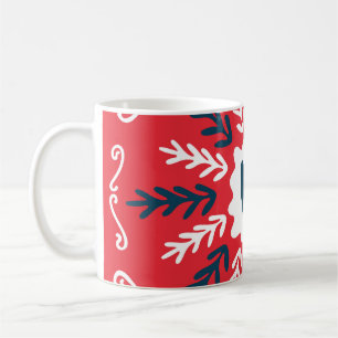 Folk Doodle Art Christmas Tile Coffee Mug