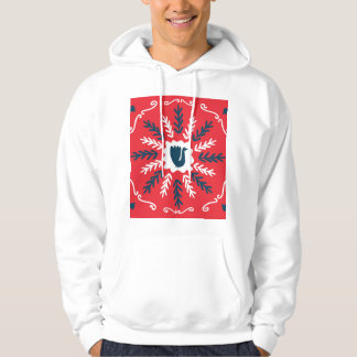 Folk Doodle Art Christmas Tile Hoodie