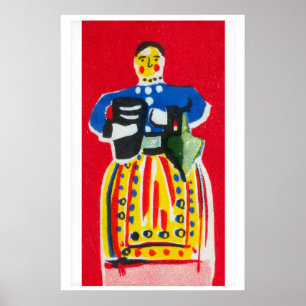 Folk Dress - Matchbox Print - Aesthetic Wall Art