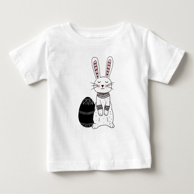Folk Easter Bunny Rabbit Baby T-Shirt (Front)