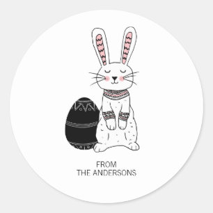 Folk Easter Bunny Rabbit Sticker