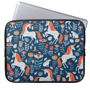 Folk Fantasy: Unicorns, Rabbits, Birds Laptop Sleeve