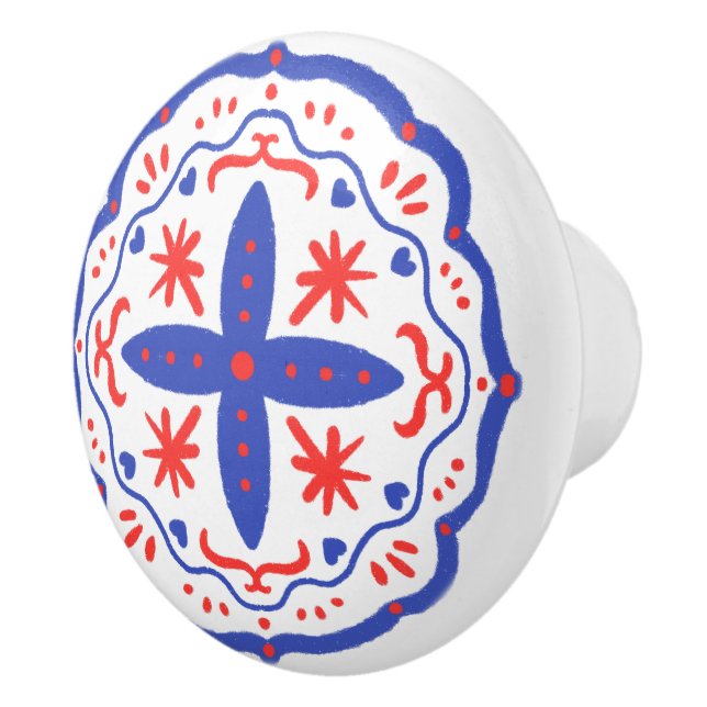 Folk Flora Dial Ceramic Knob (Right)